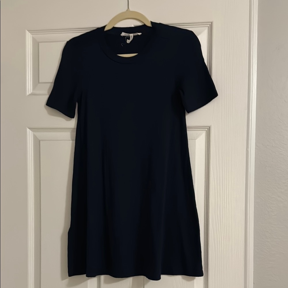 BCBGeneration Blue Mini T-Shirt Dress Crew Neck